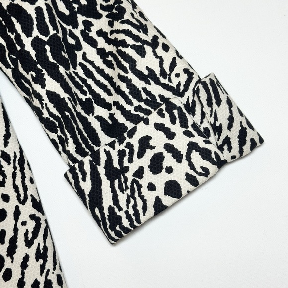 Talbots Animal Print Jacket Blazer 16W Cotton Blend Lined 3/4 Sleeves Career - Picture 5 of 9